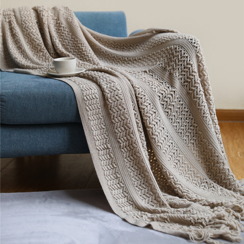Nordic Canapé Blanket Knitting Homestay Hotel Bed Flag
