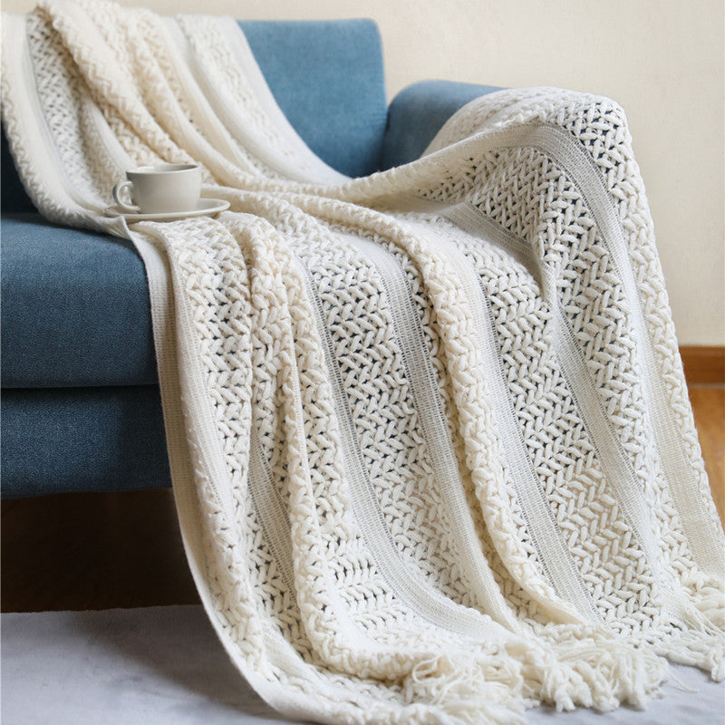Nordic Canapé Blanket Knitting Homestay Hotel Bed Flag