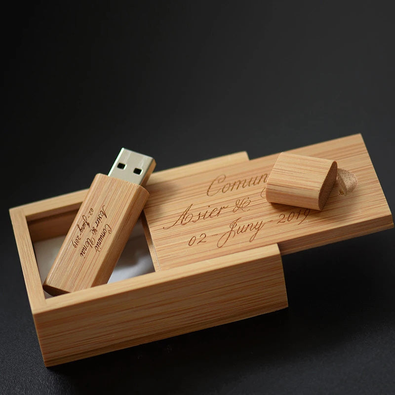 U Disk 32 Go en bois clé USB gratuit lettering créatif garçons et filles