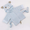 Peigne de bain en coton à capuche pour chiot bleu