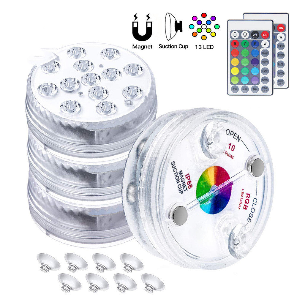 13 LED lumière submersible pour piscine Fontaine de jardin salle de bains IP68 imperméable