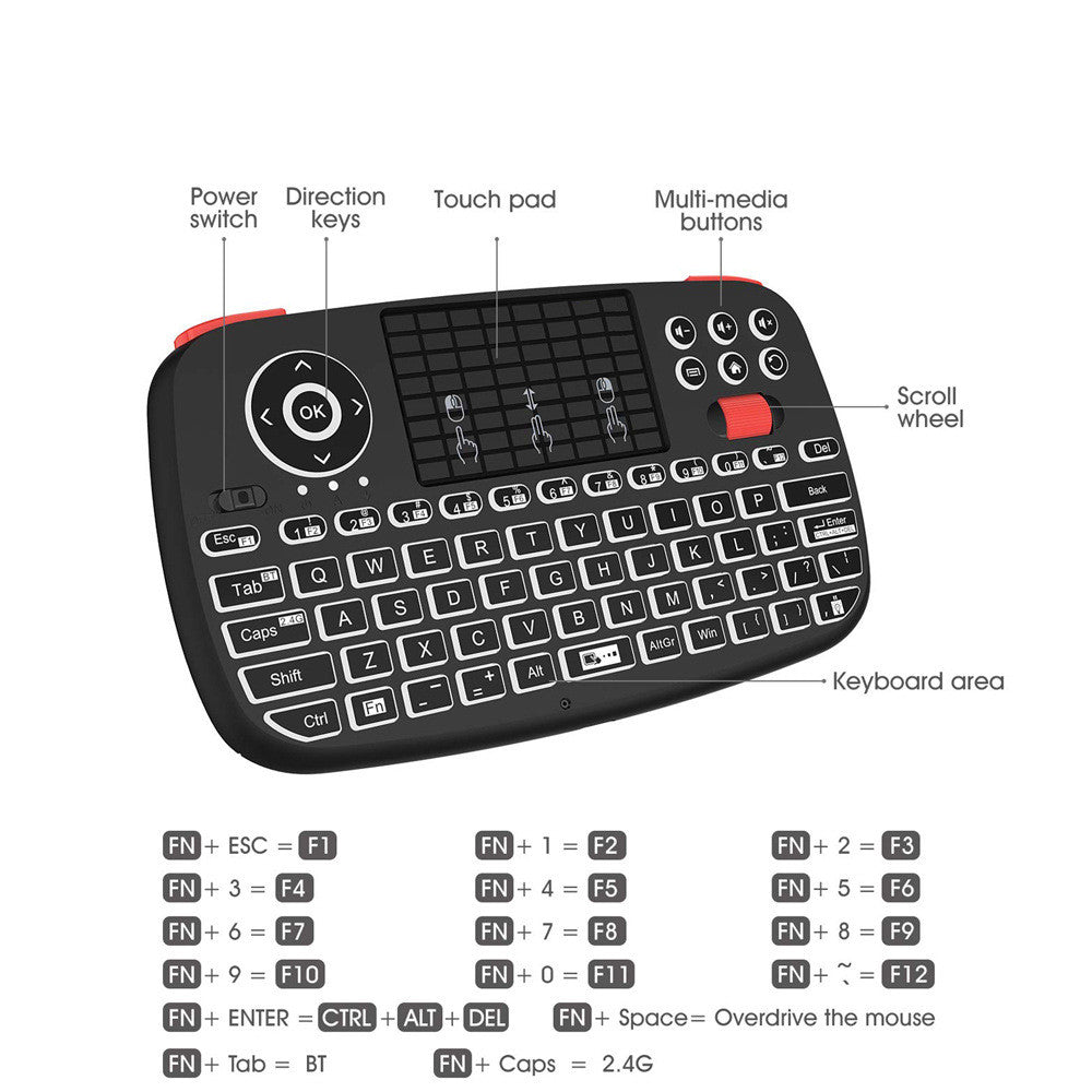 Dual Mode Mobile Phone Bluetooth Keyboard Mini Wireless 2.4G Keyboard