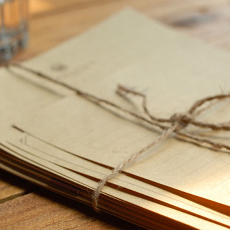 Ancien ensemble de papeterie en papier Kraft 10 feuilles plus 2 petites notes