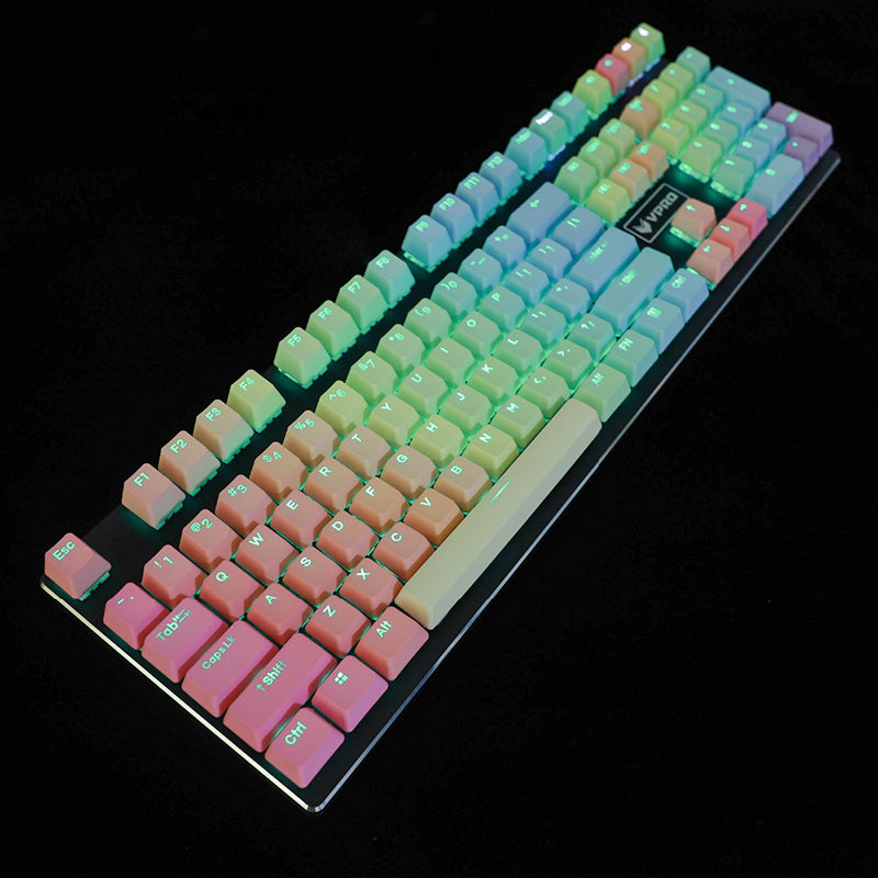Enchanteresse bleu arc-en-ciel Big Carbon KKeyboard mécanique à 109 clés