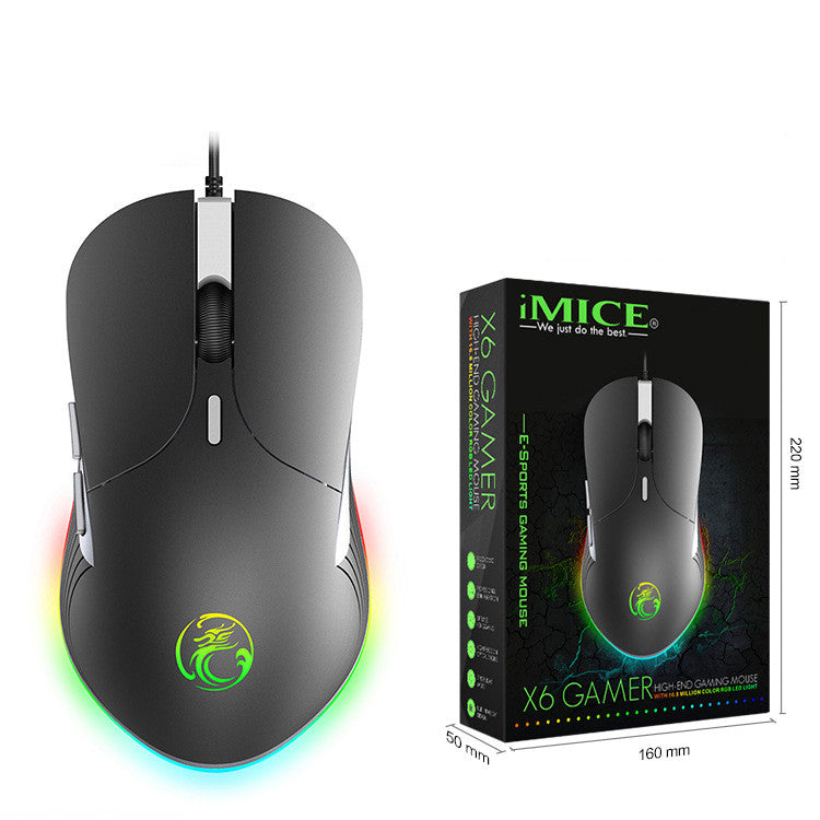 Couleur RGB Respirer lumière jeu silencieux jeu souris