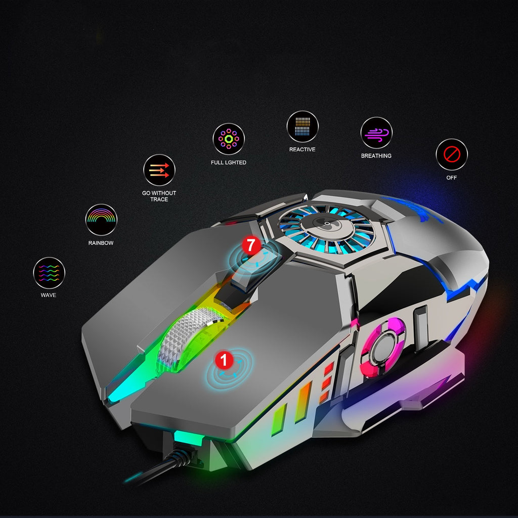 Macro Programmation RGB Souris filaire de poulet lumineux
