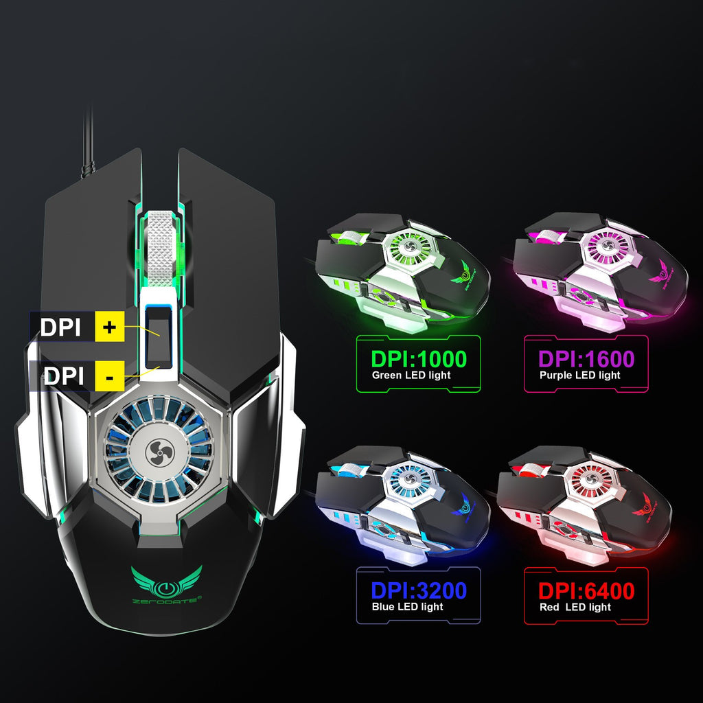 Macro Programmation RGB Souris filaire de poulet lumineux