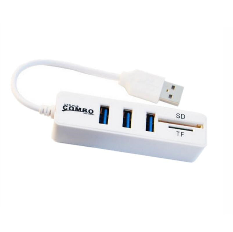Lecteur de cartes multifonctions HUB USB2.0 Hub Extension Splitter