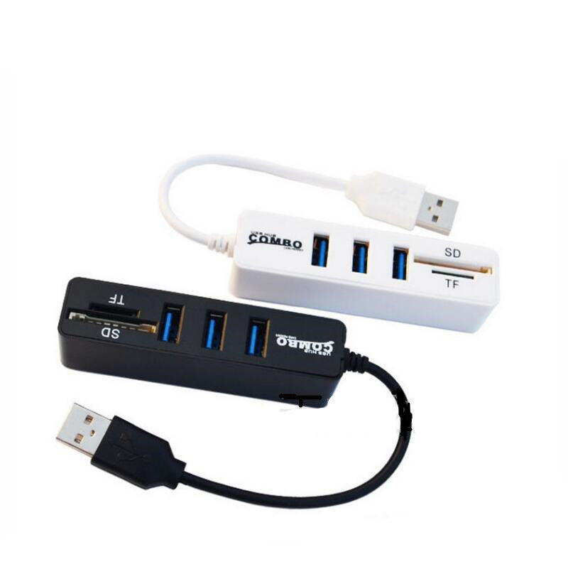 Lecteur de cartes multifonctions HUB USB2.0 Hub Extension Splitter