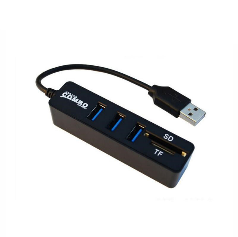 Lecteur de cartes multifonctions HUB USB2.0 Hub Extension Splitter