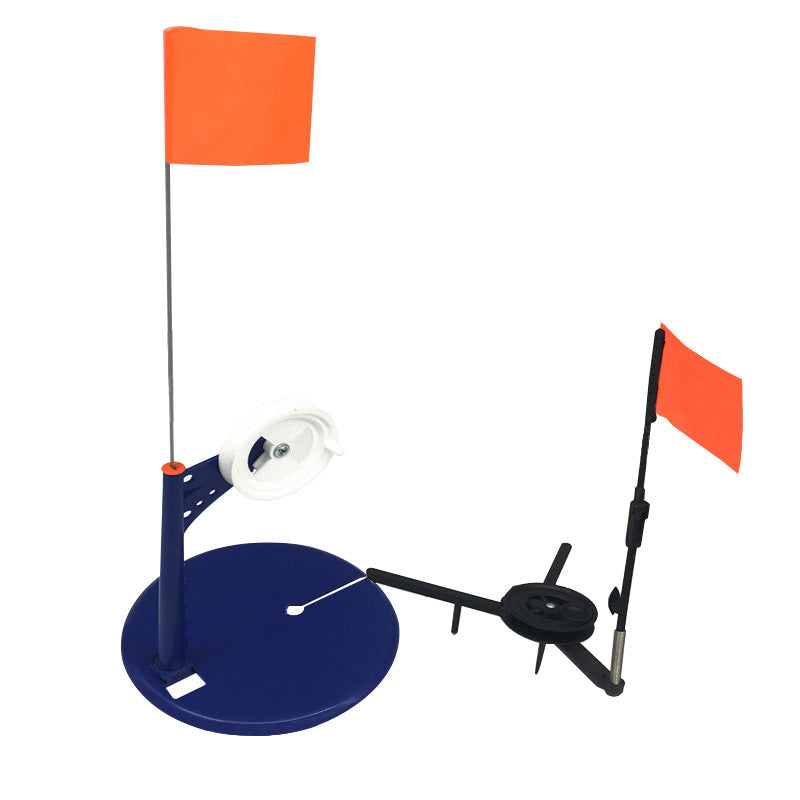 6pcs ABS Ice Fishing Tip-Up Ice Fishing Rod avec couverture de trou et orange drapeau pêche d'hiver