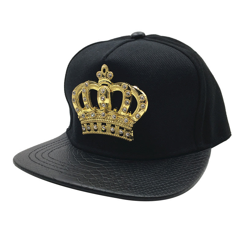Casquette de baseball en cuir PU de la Couronne créative de mode