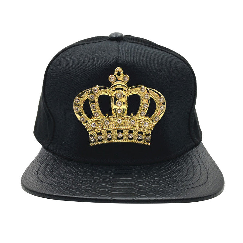 Casquette de baseball en cuir PU de la Couronne créative de mode