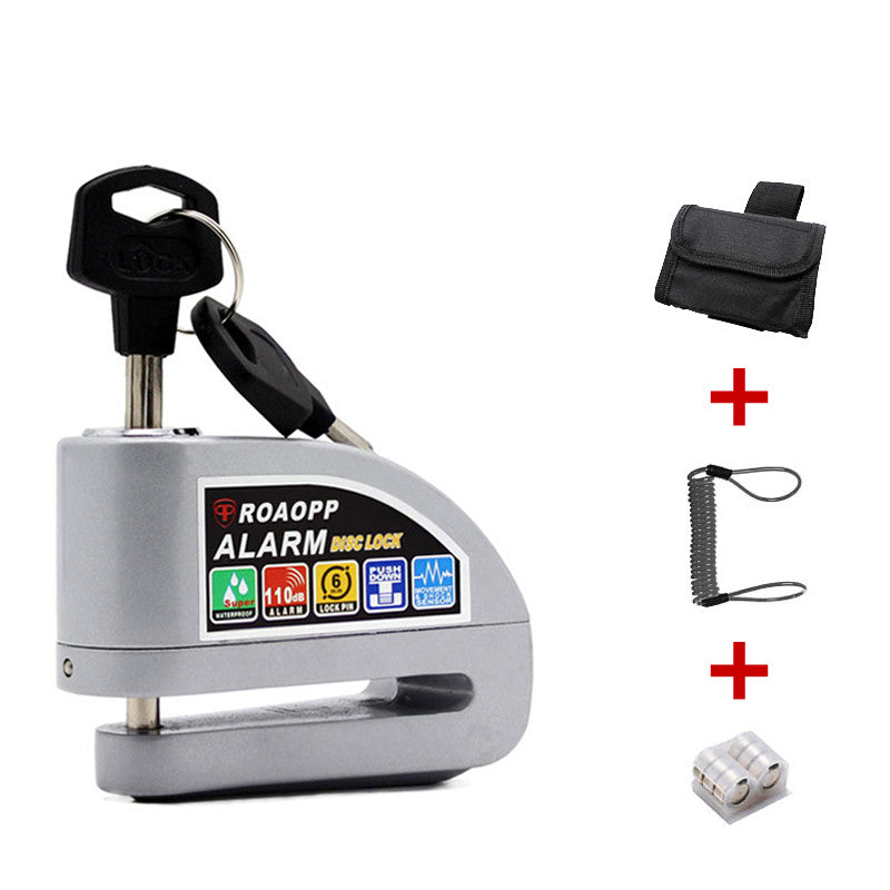 Serrure en alliage d'aluminium Serrure de calf Alarme Disque de frein Serrure de moto