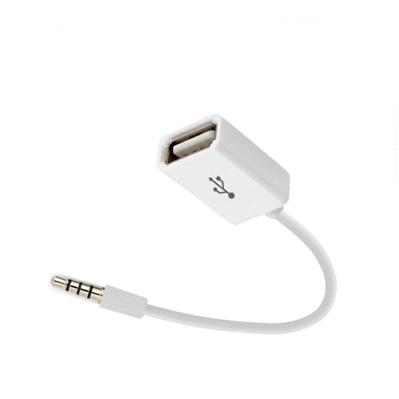 Voiture MP3 3.5mm Homme AUX Audio Socket Jack to USB 2.0 femelle convertisseur câble Corde de voiture Interi