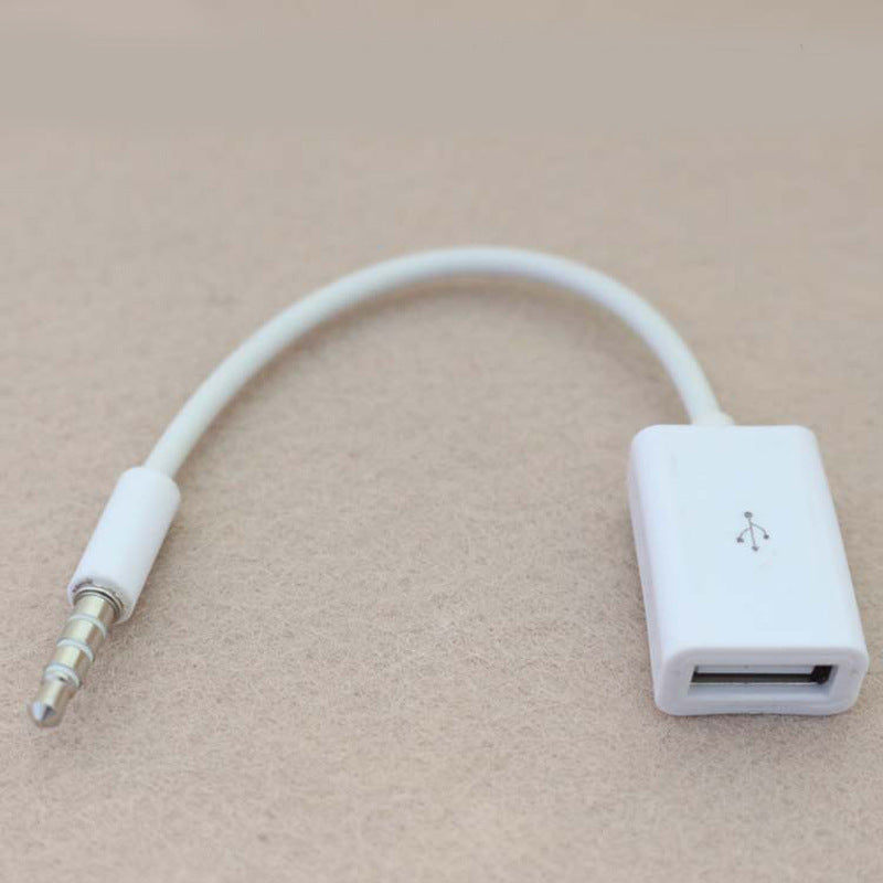 Voiture MP3 3.5mm Homme AUX Audio Socket Jack to USB 2.0 femelle convertisseur câble Corde de voiture Interi