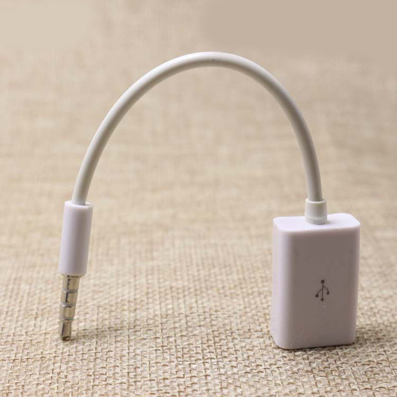 Voiture MP3 3.5mm Homme AUX Audio Socket Jack to USB 2.0 femelle convertisseur câble Corde de voiture Interi