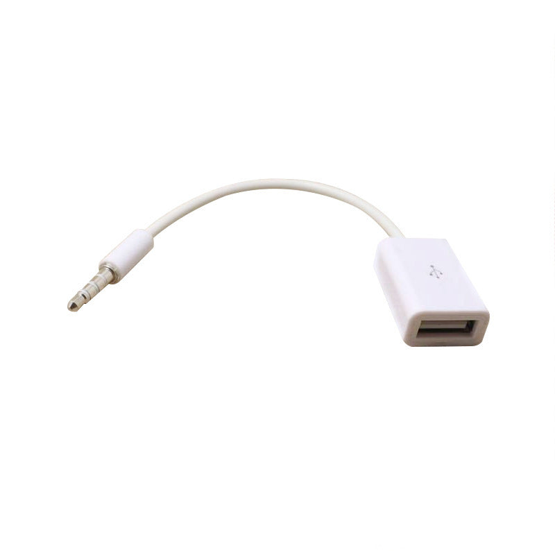 Voiture MP3 3.5mm Homme AUX Audio Socket Jack to USB 2.0 femelle convertisseur câble Corde de voiture Interi