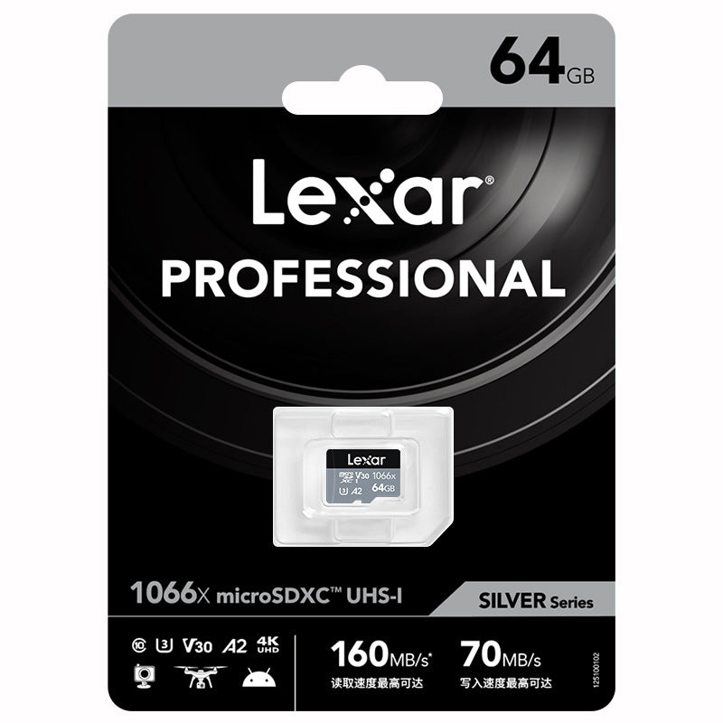 Lexar 1066x Tf Card 32G 64G 128G 256G UAV HD 4K A2 U3 Carte mémoire