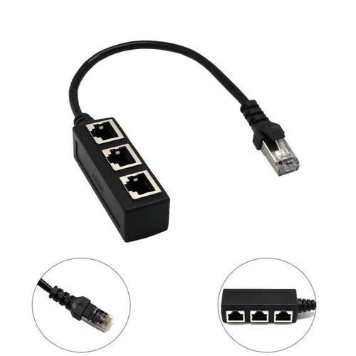 1 à 3 connecteur d'adaptateur de diviseur de connecteur RJ45 réseau Ethernet de prise