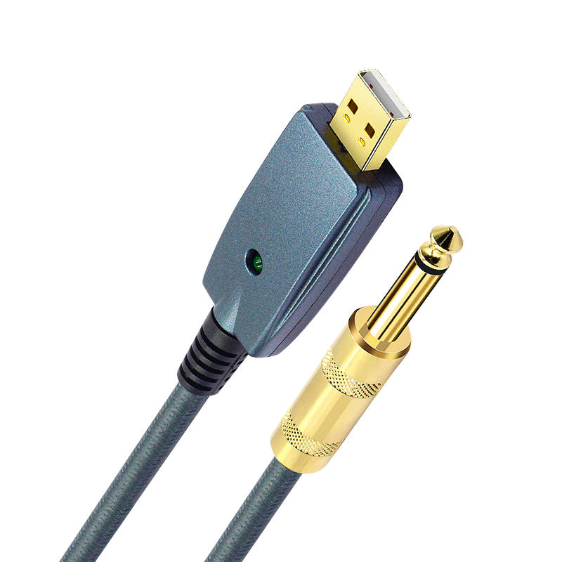 Ordinateur portable USB mâle à 6.35MM Guitar mâle câble d'enregistrement audio