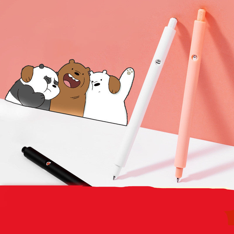 MINISO Color Papeterie Black signe stylo mignon caricature Bare Bear Presse Gel stylo