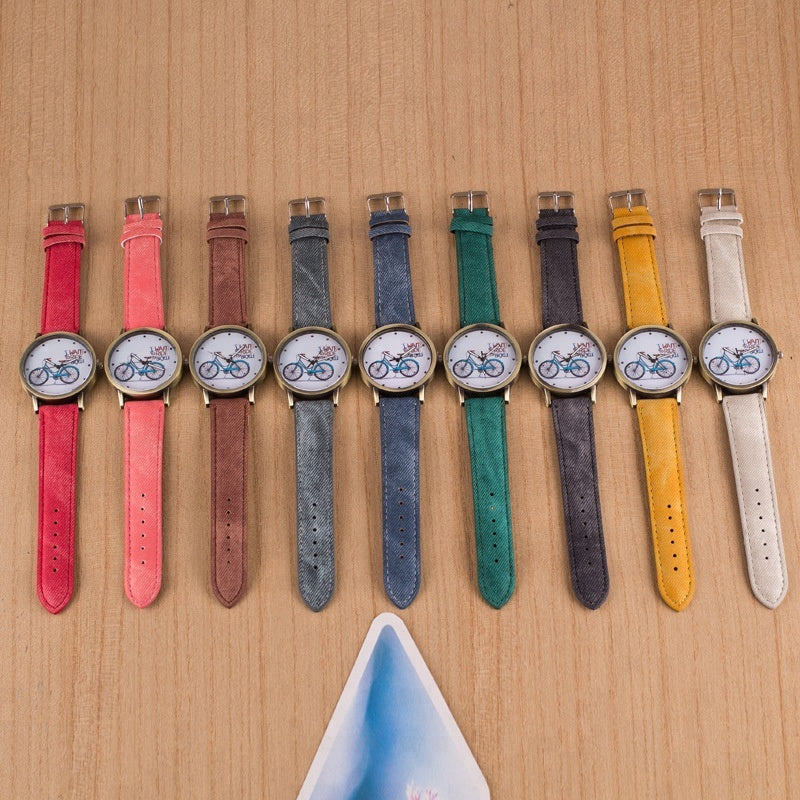 Denim Vintage Montre Vélo Ride A Vélo