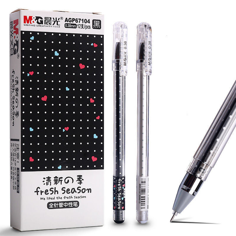 Stylo de signature noir neutre Stylo étudiant utiliser mignon Cartoon petit stylo à seringue fraîche