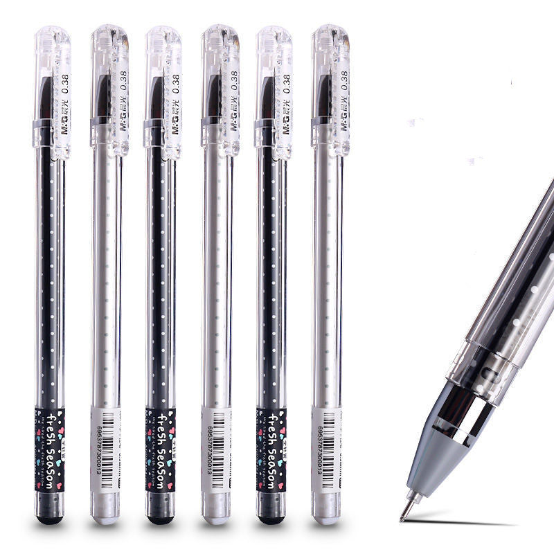 Stylo de signature noir neutre Stylo étudiant utiliser mignon Cartoon petit stylo à seringue fraîche
