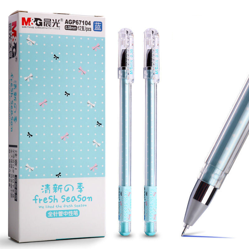 Stylo de signature noir neutre Stylo étudiant utiliser mignon Cartoon petit stylo à seringue fraîche