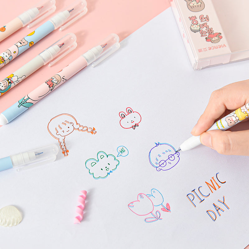 Stylo de marqueur à 6 couleurs à double tête