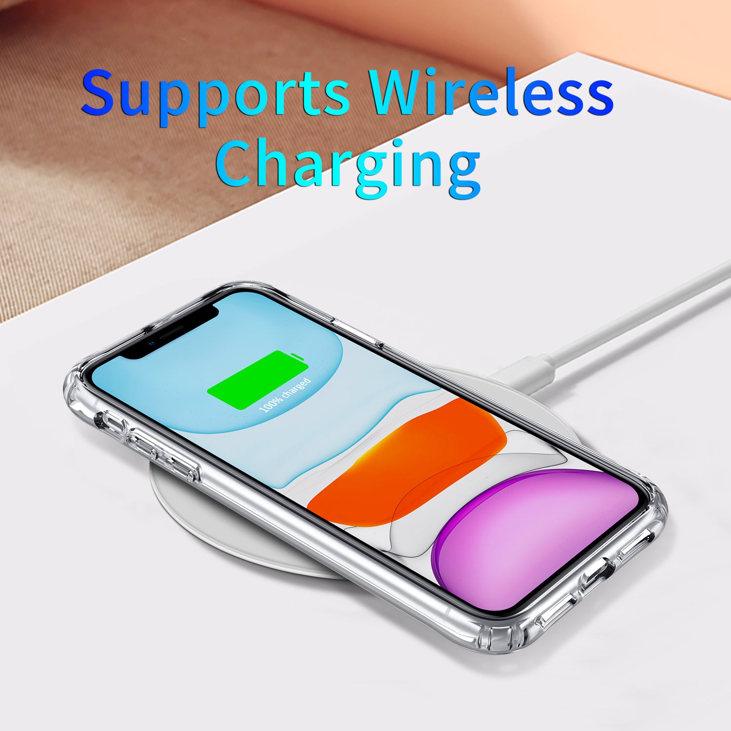 Étui de téléphone portable transparent en acrylique à quatre bobines