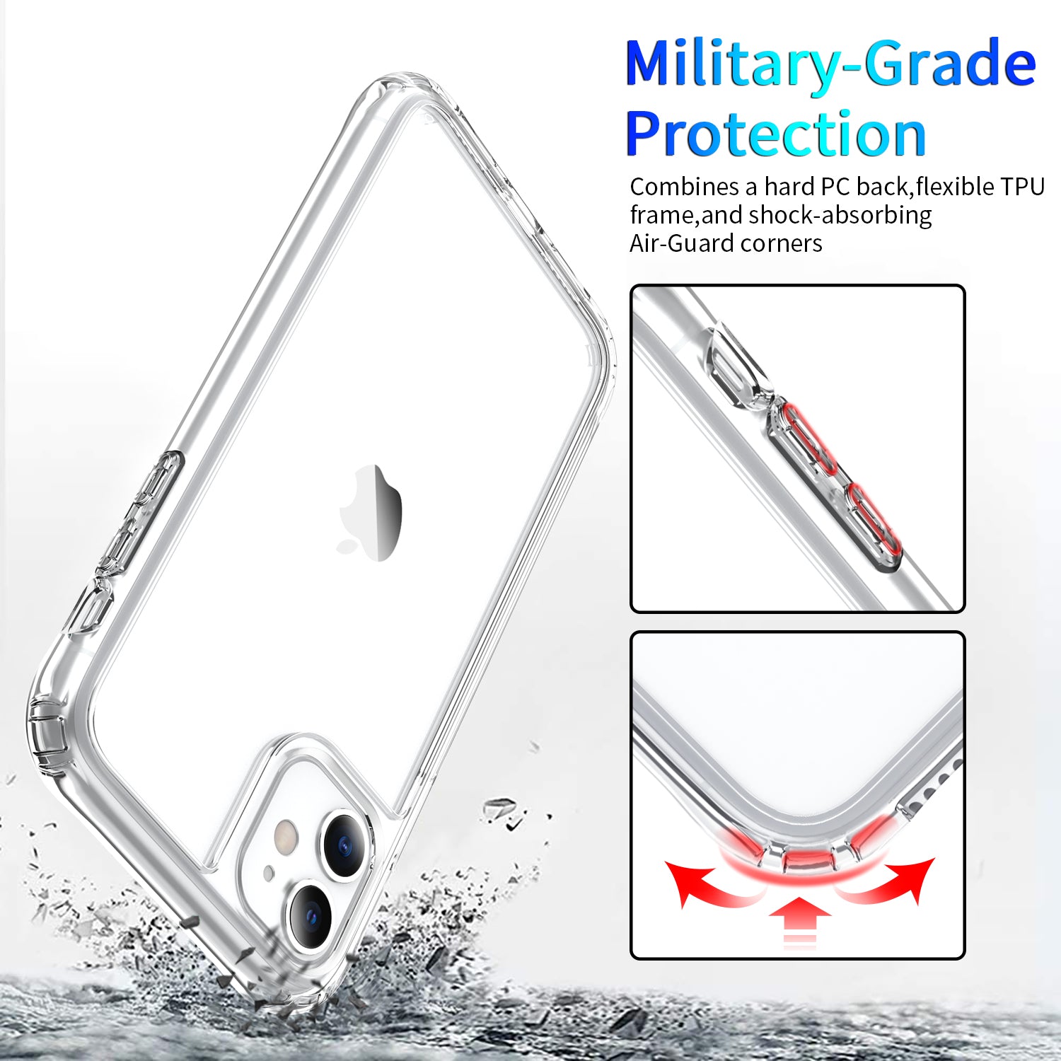Étui de téléphone portable transparent en acrylique à quatre bobines
