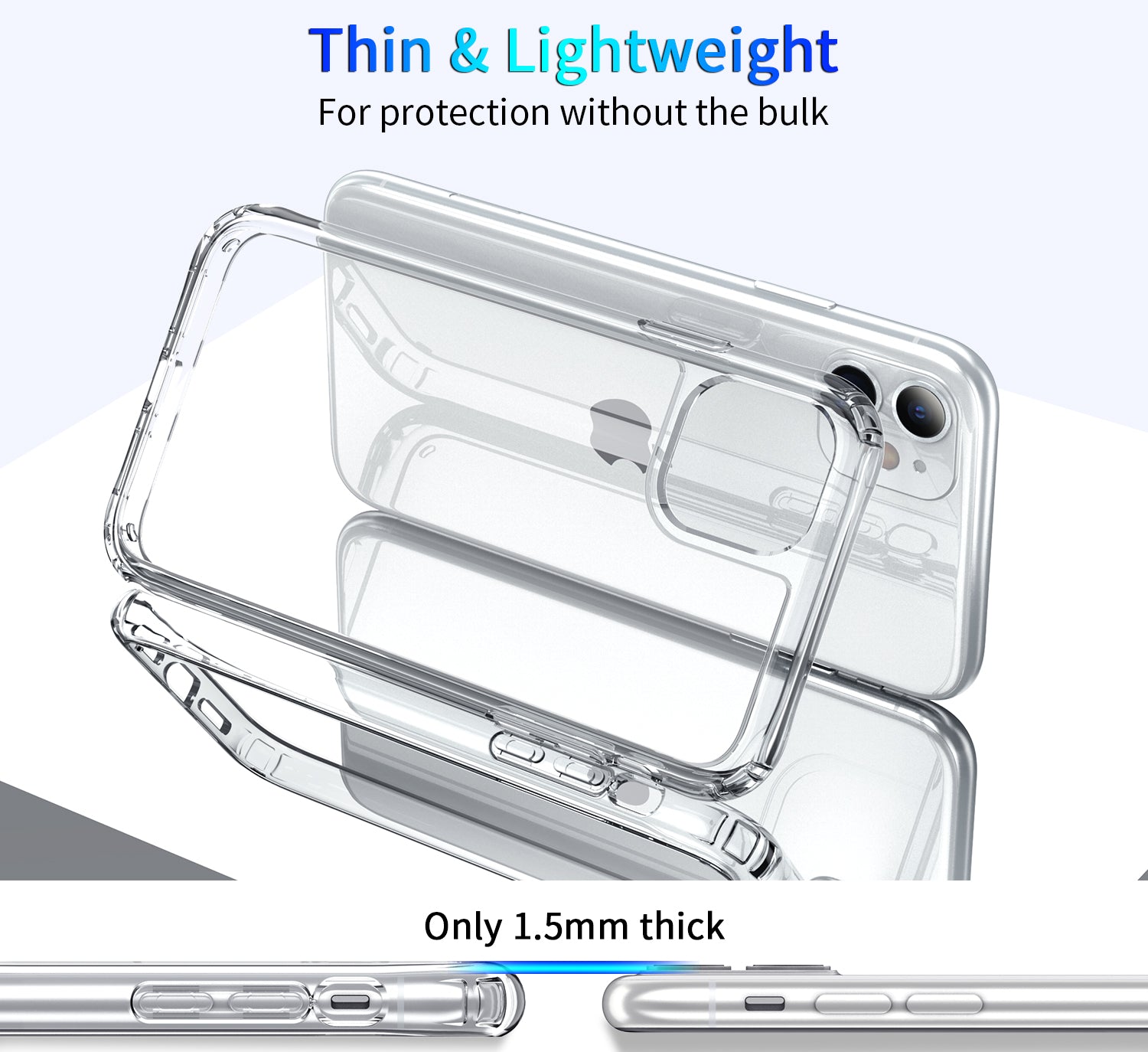 Étui de téléphone portable transparent en acrylique à quatre bobines
