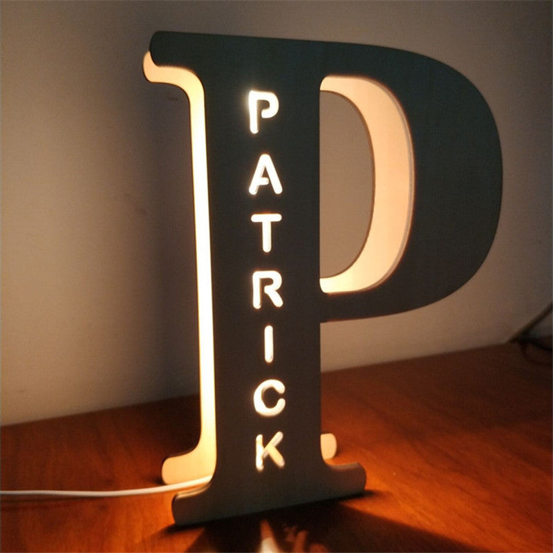 Lampe lettre en bois Lampe pendule Lampe décorative personnalisée