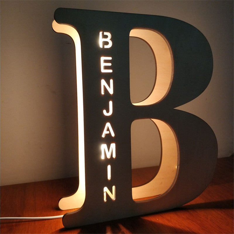 Lampe lettre en bois Lampe pendule Lampe décorative personnalisée