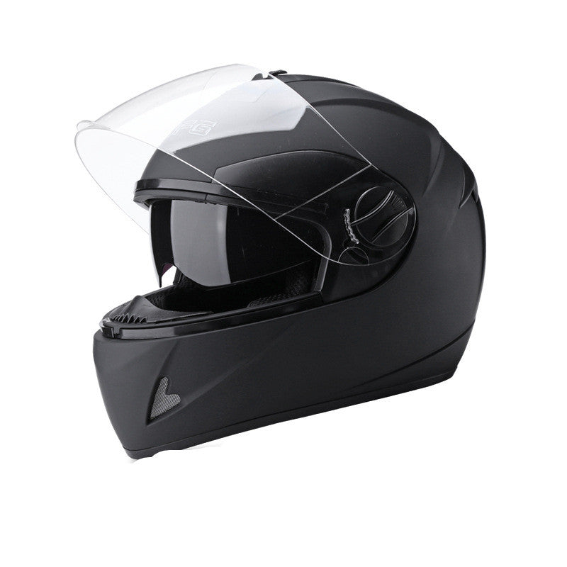 Casque de voiture de batterie Gray Homme Anti-Fog Quatre saisons Casque plein visage