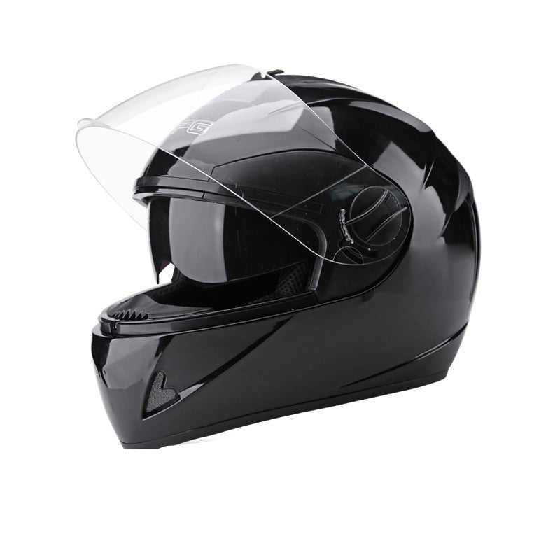Casque de voiture de batterie Gray Homme Anti-Fog Quatre saisons Casque plein visage