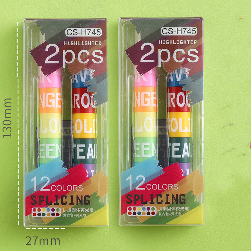 Stylo de marqueur couleur 6 couleurs pour surlignement de surlignement