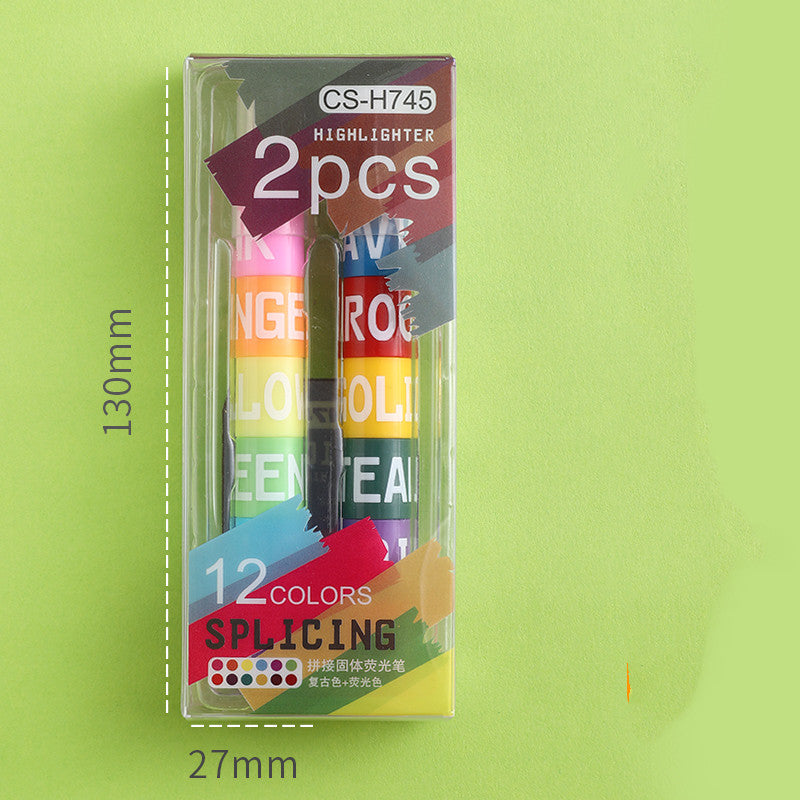 Stylo de marqueur couleur 6 couleurs pour surlignement de surlignement