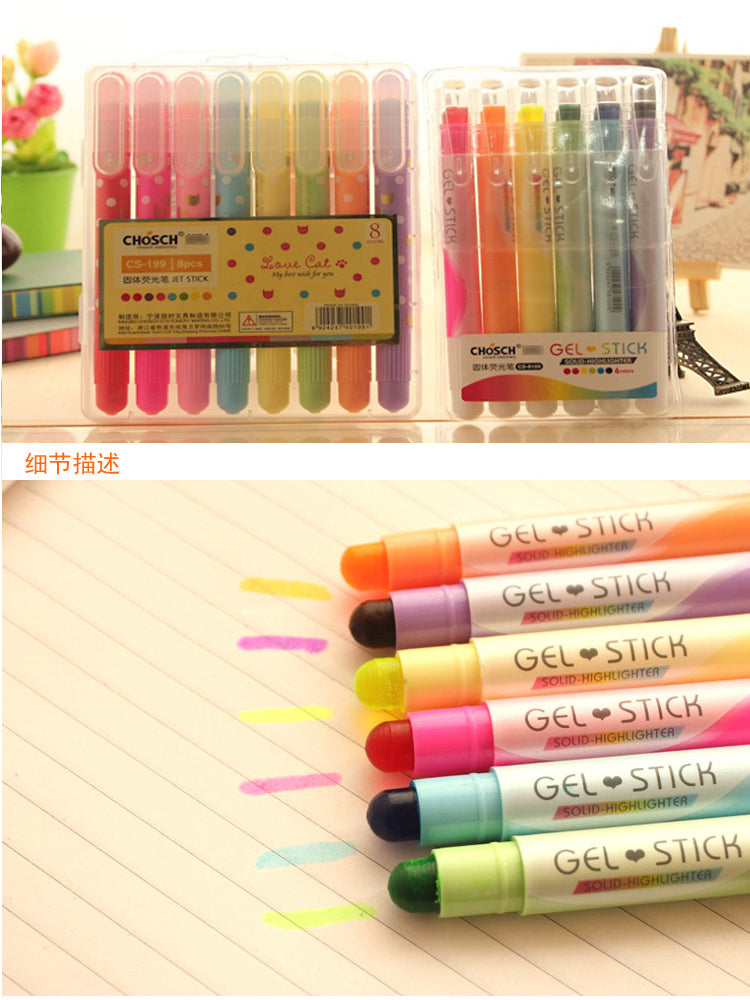 Stylo de marqueur couleur 6 couleurs pour surlignement de surlignement