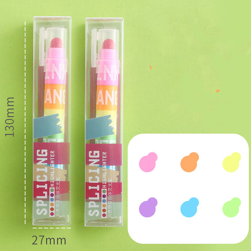 Stylo de marqueur couleur 6 couleurs pour surlignement de surlignement