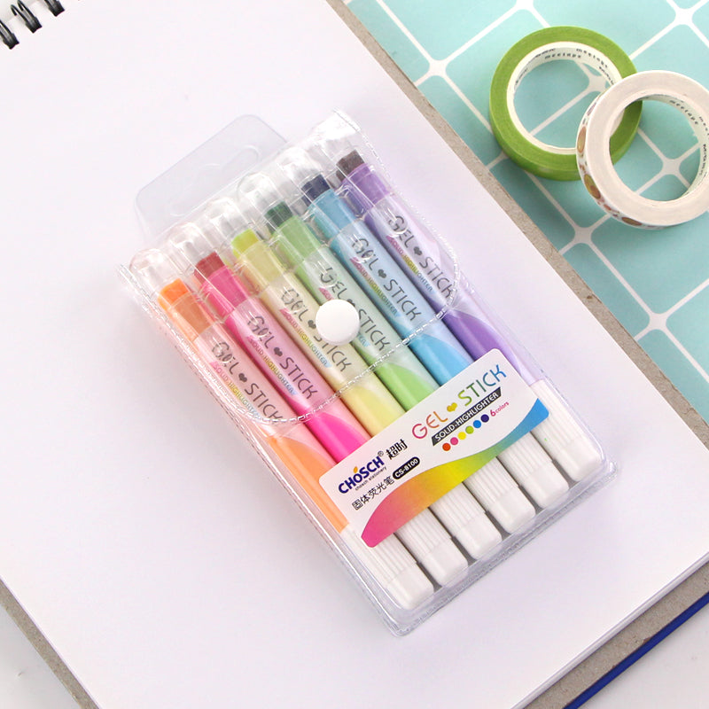 Stylo de marqueur couleur 6 couleurs pour surlignement de surlignement