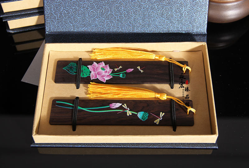 Lotus peint Set signet Artisanats de style chinois