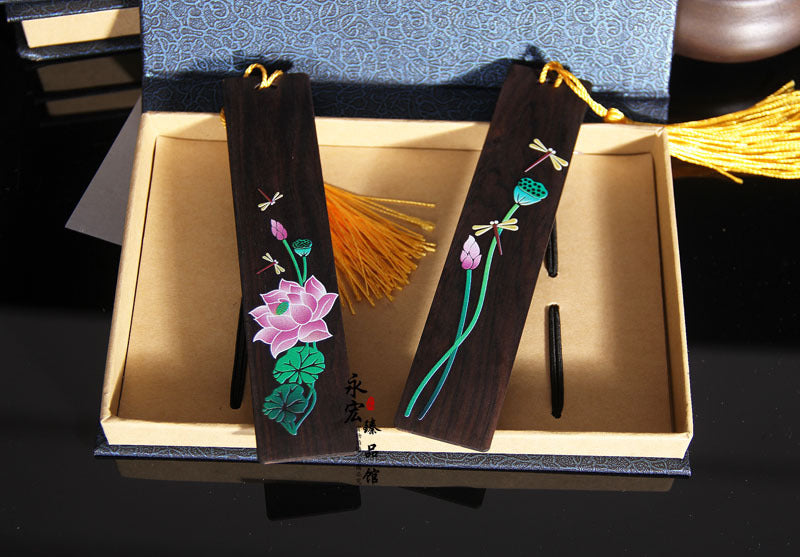 Lotus peint Set signet Artisanats de style chinois