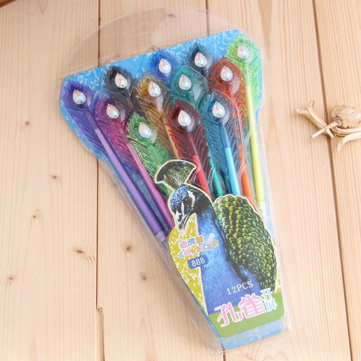 Feutre mignon Peacock Couleur Gel stylo avec renouvellement remplaçable