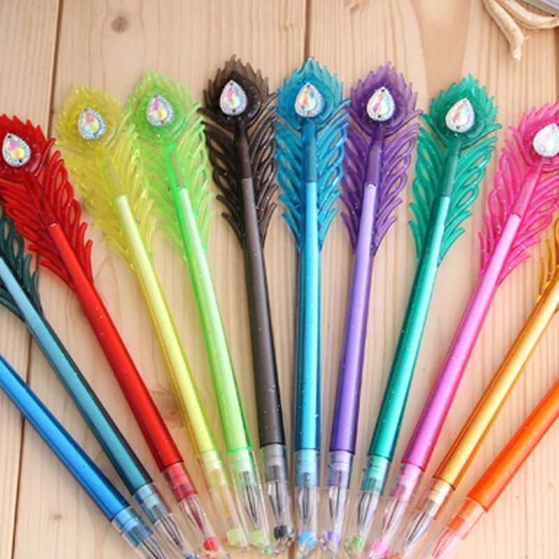 Feutre mignon Peacock Couleur Gel stylo avec renouvellement remplaçable