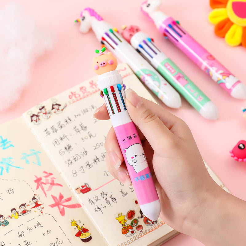 Pressez un stylo à bille 10 couleurs