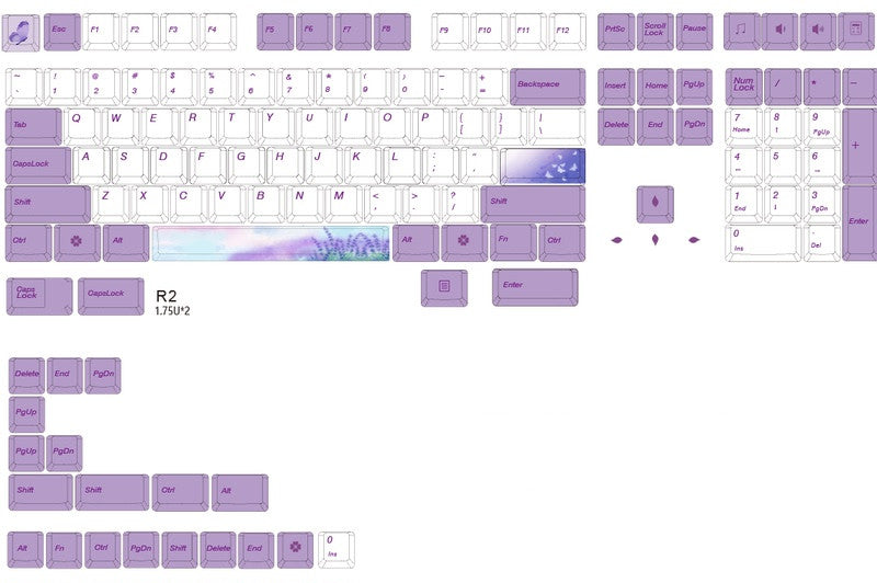 Keycap PBT Keycap Original Haute Sublimation Lavande Violet AKKO RK IKBC108 Clé