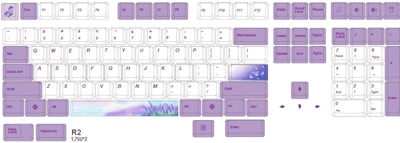Keycap PBT Keycap Original Haute Sublimation Lavande Violet AKKO RK IKBC108 Clé